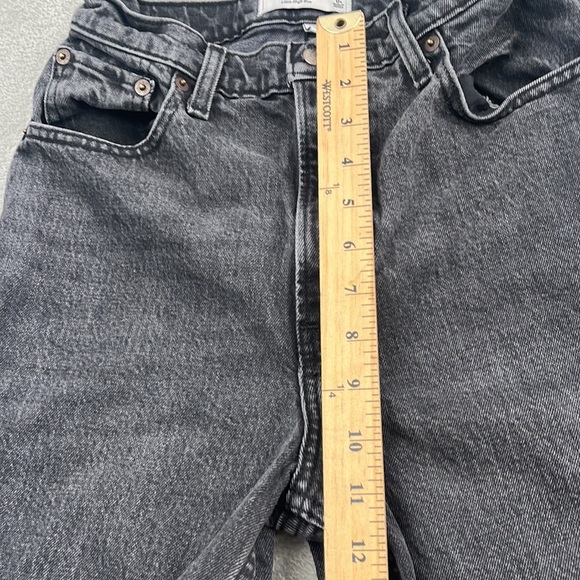 Abercrombie & Fitch 25, 0 Short Curve Love Gray , Charcoal Black 90s Straight HR - Picture 7 of 15
